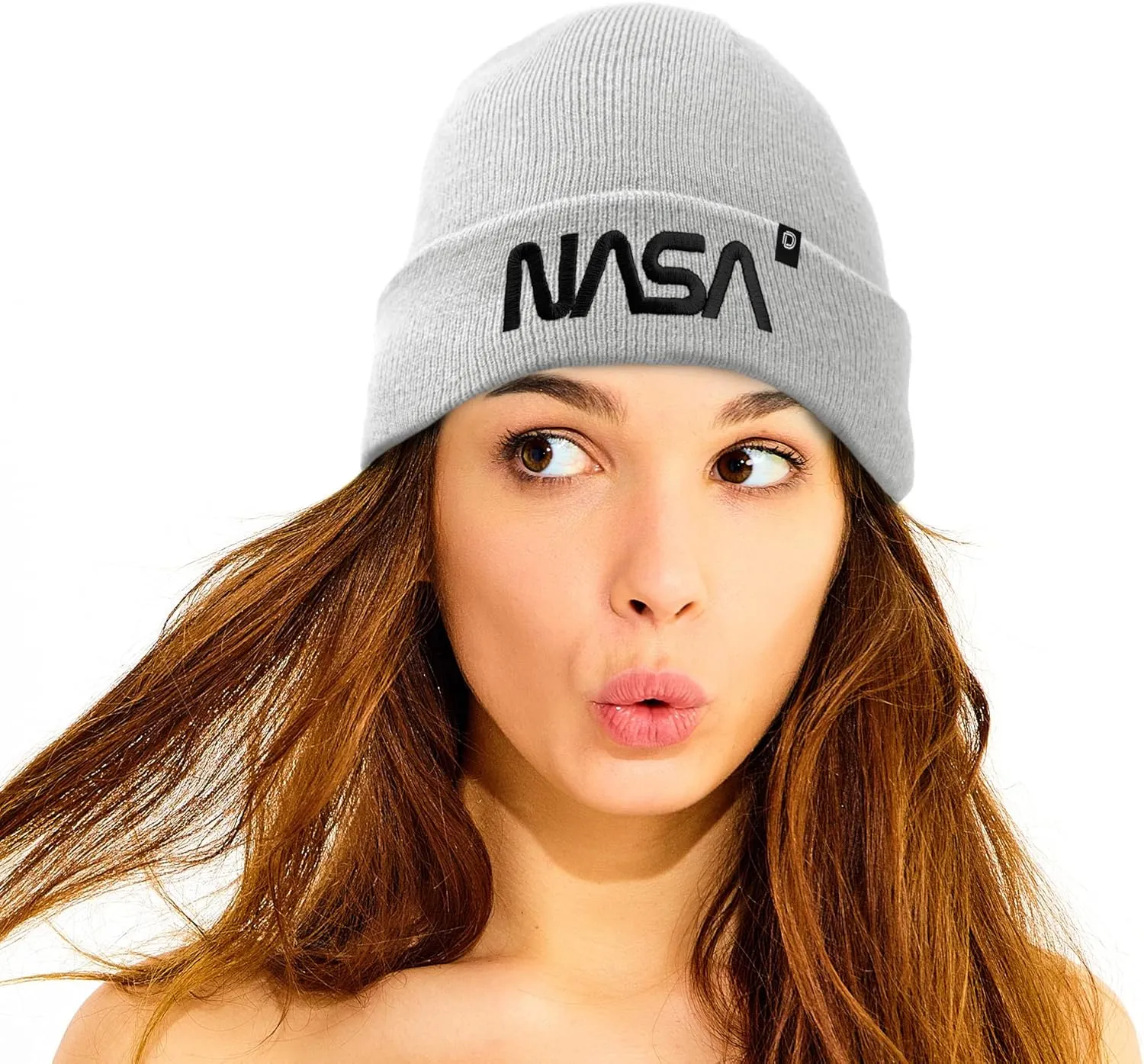 DALIX Embroidered NASA Worm Logo Beanie