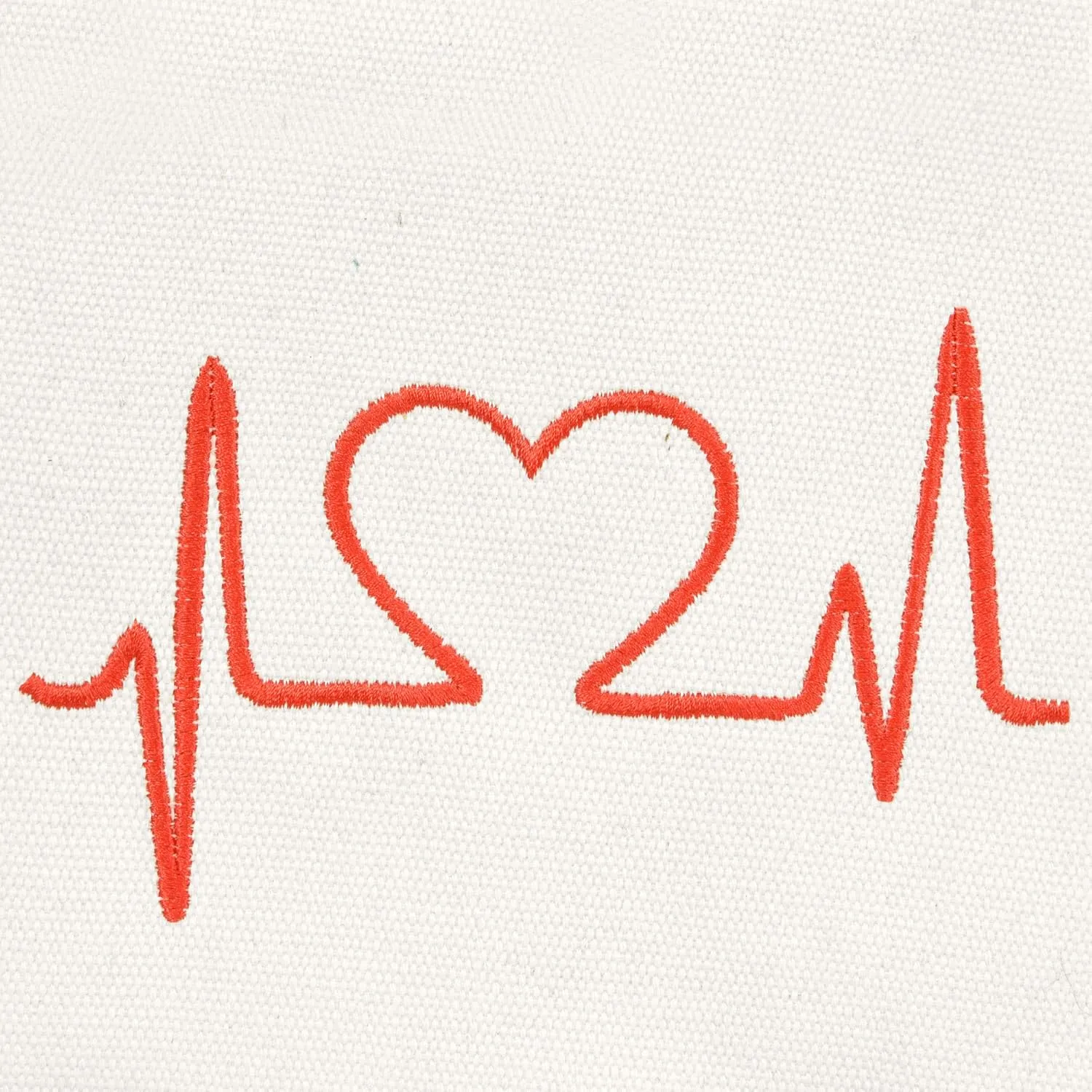 DALIX Heartbeat Embroidered Premium Cotton Canvas RN Nurse Tote Bag in Red