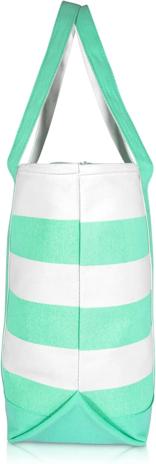DALIX Monogram Beach Bag and Totes for Women Personalized Gifts Mint Green A -Z