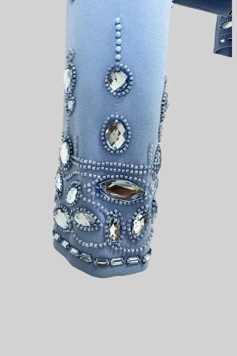 Diamond Embroidered Mini Skirt Set