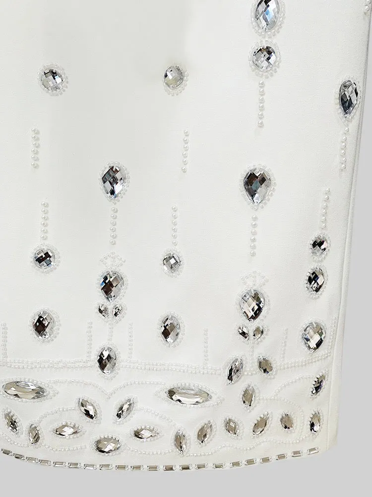 Diamond Embroidered Mini Skirt Set