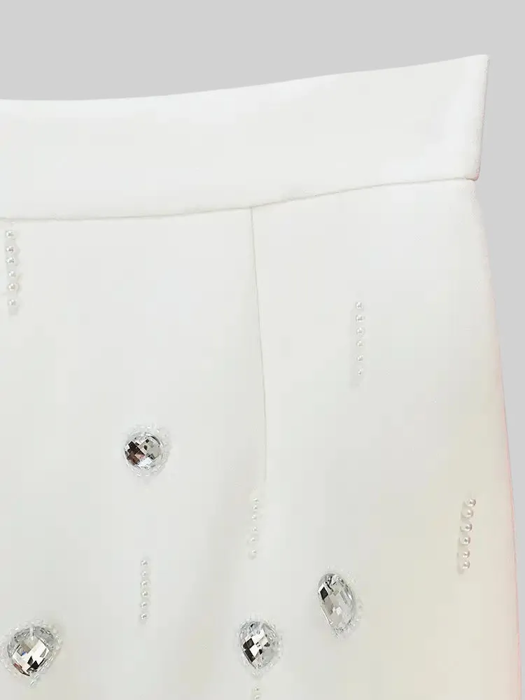 Diamond Embroidered Mini Skirt Set