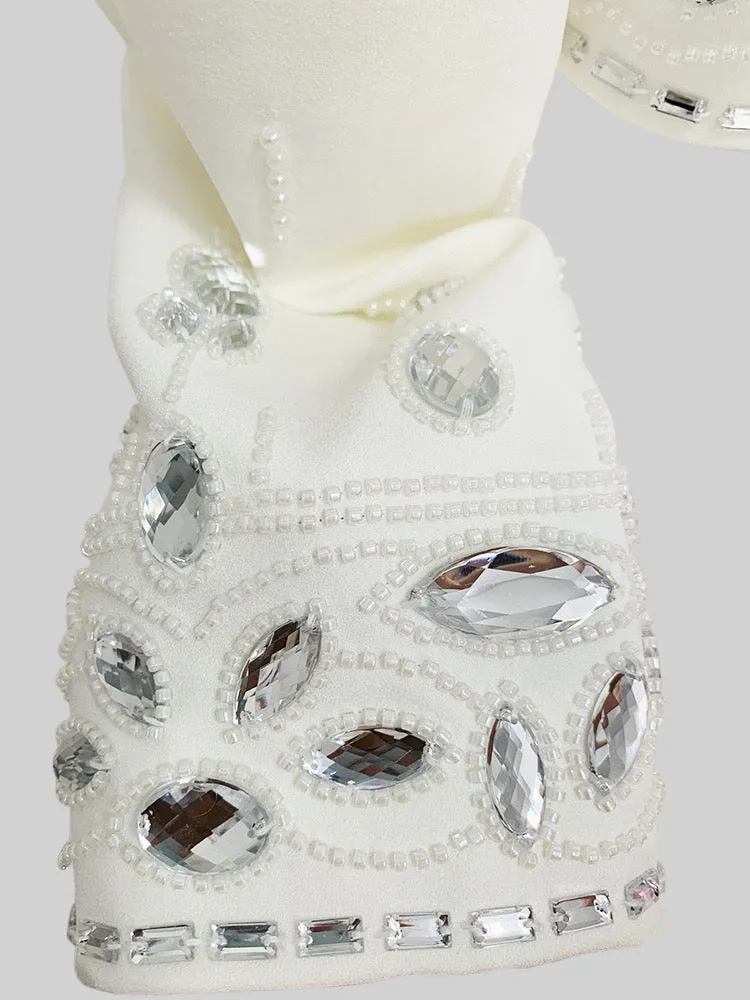 Diamond Embroidered Mini Skirt Set