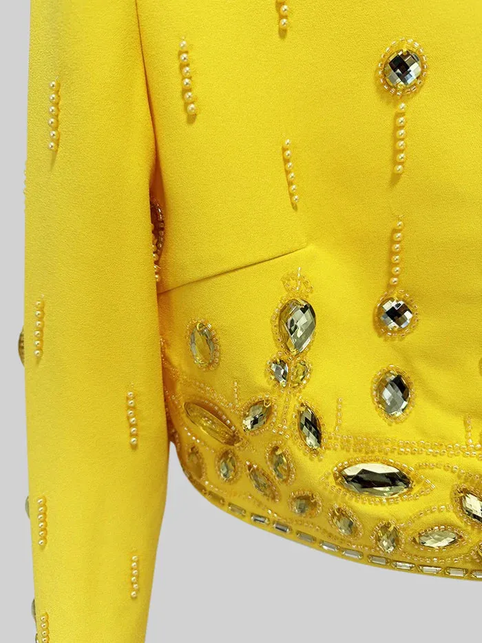 Diamond Embroidered Mini Skirt Set