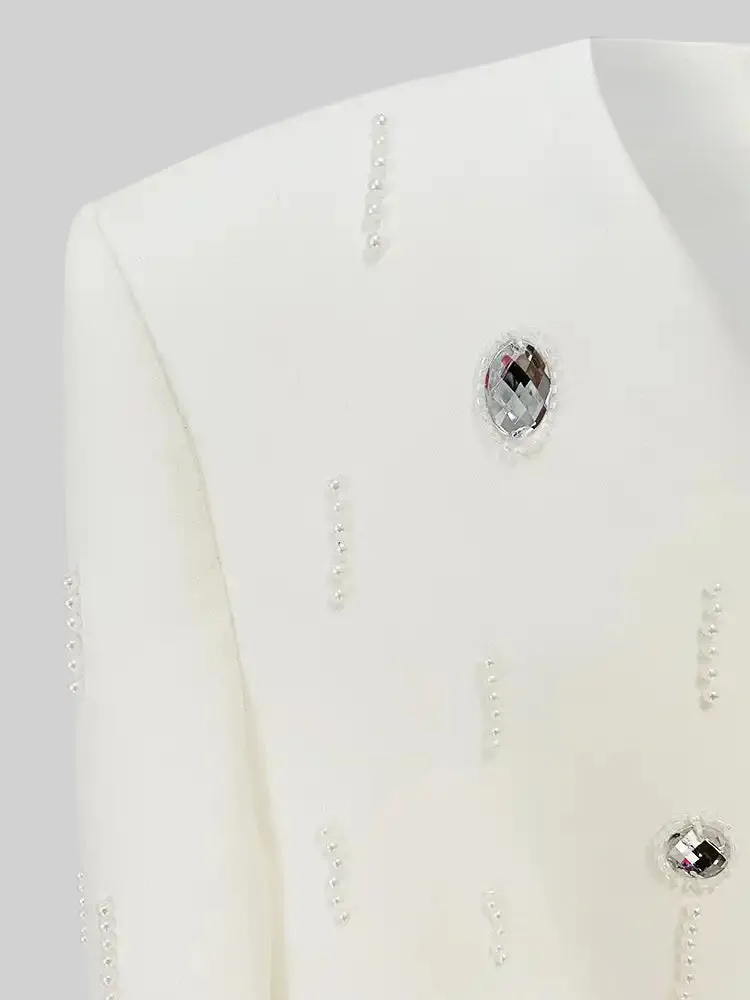 Diamond Embroidered Mini Skirt Set