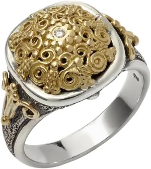 Diamond Sterling Silver and 18K Gold Ring DKJ90-109 S6