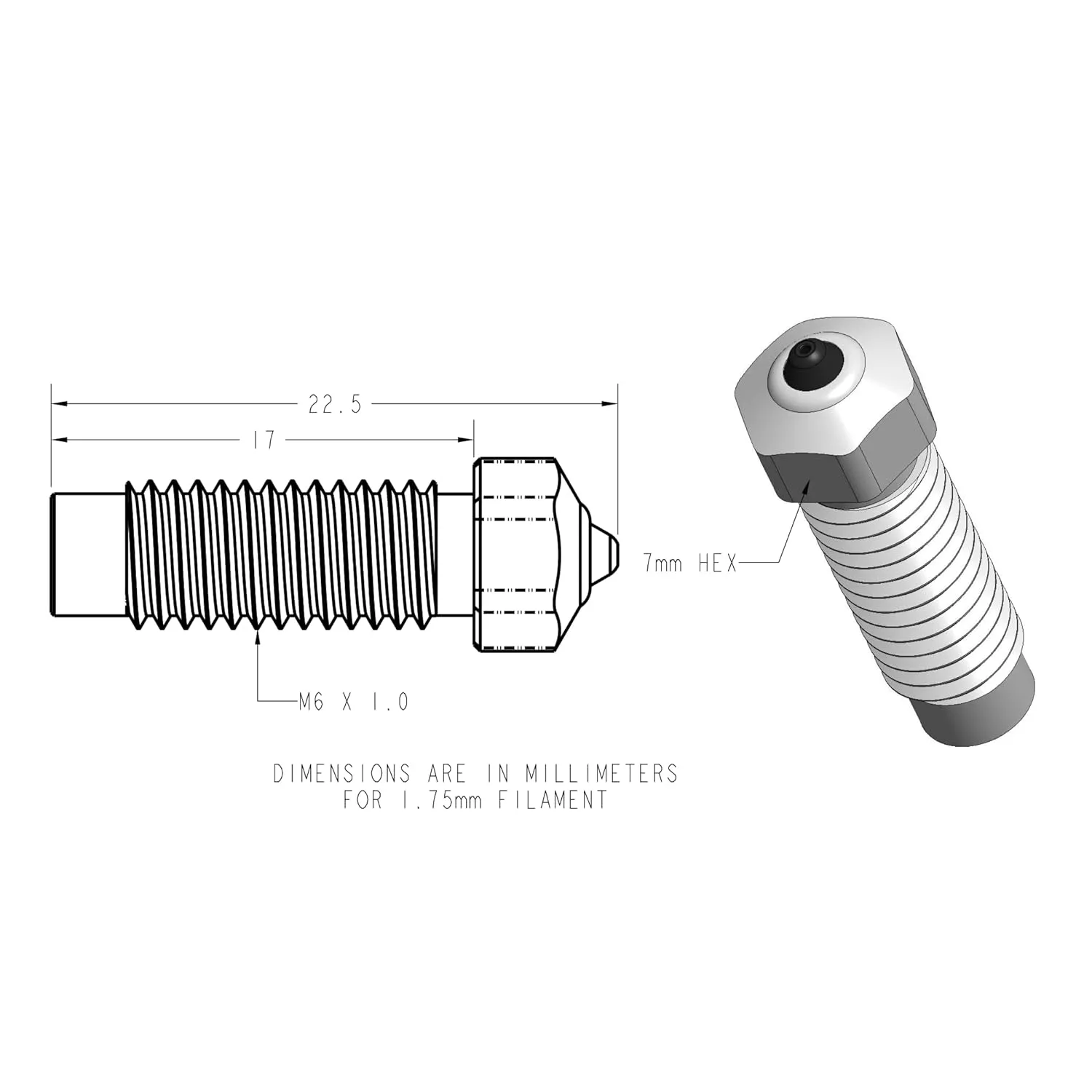Diamondback Nozzles – Neptune 4 Plus/Max Compatible – Polycrystalline Solid Diamond Tip 3D Printer Nozzles, Improved Extrusion, Any Filament, Wear Resistant, Layer Adhesion, USA Made (0.4mm)