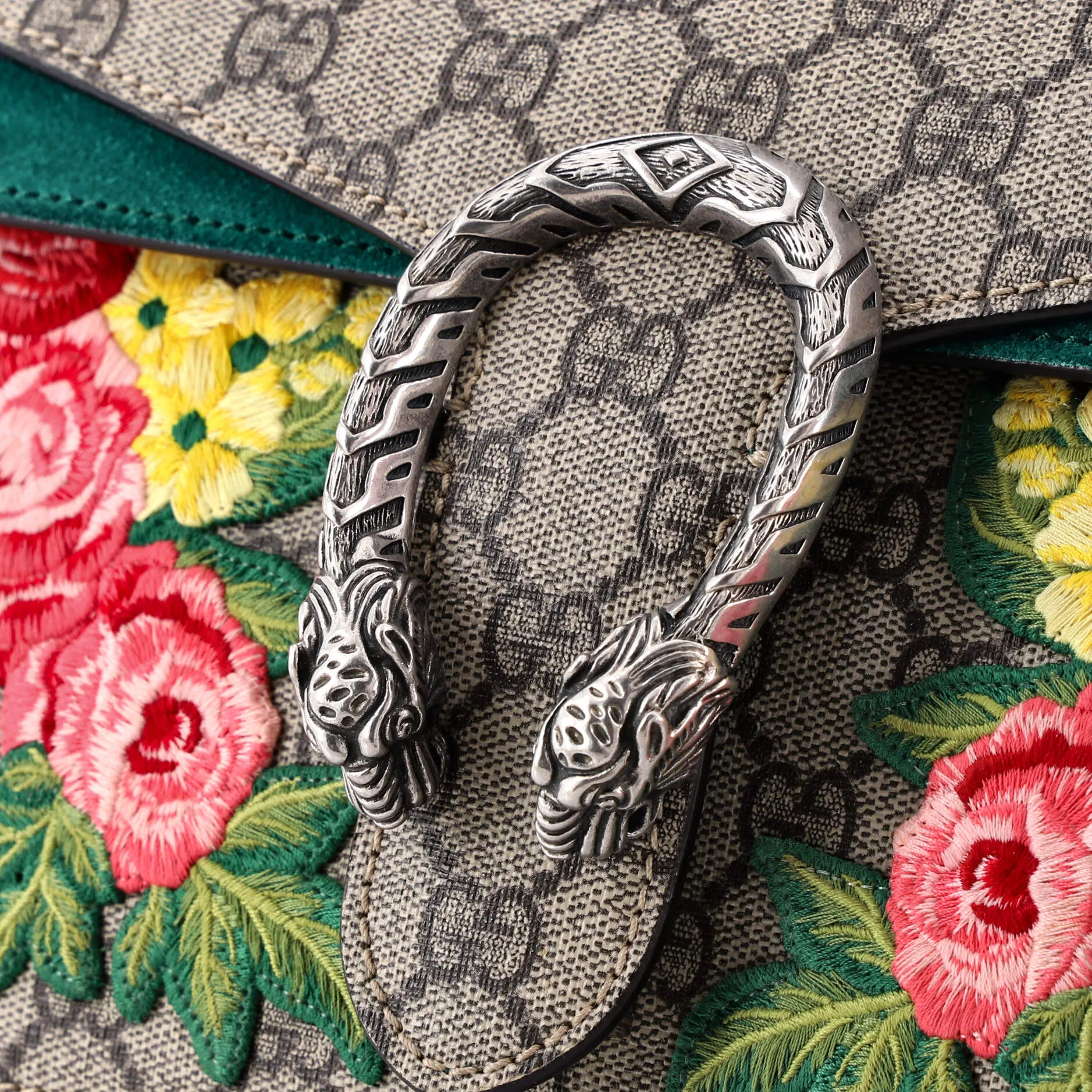 Dionysus Bag Embroidered GG Coated Canvas Medium