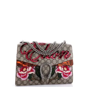 Dionysus Bag Embroidered GG Coated Canvas with Python Medium