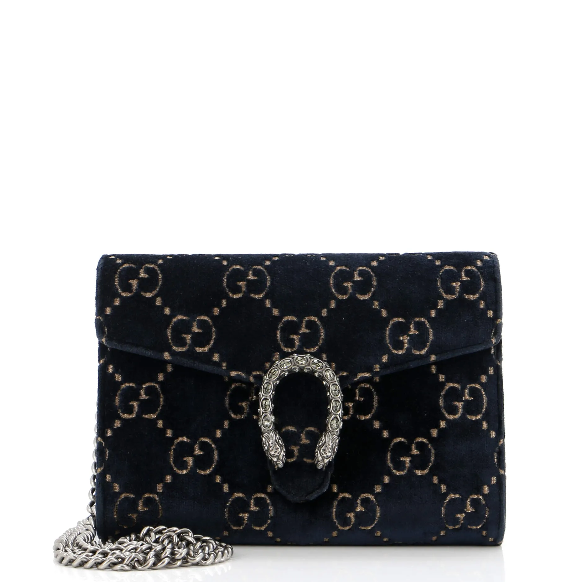 Dionysus Chain Wallet GG Velvet Small