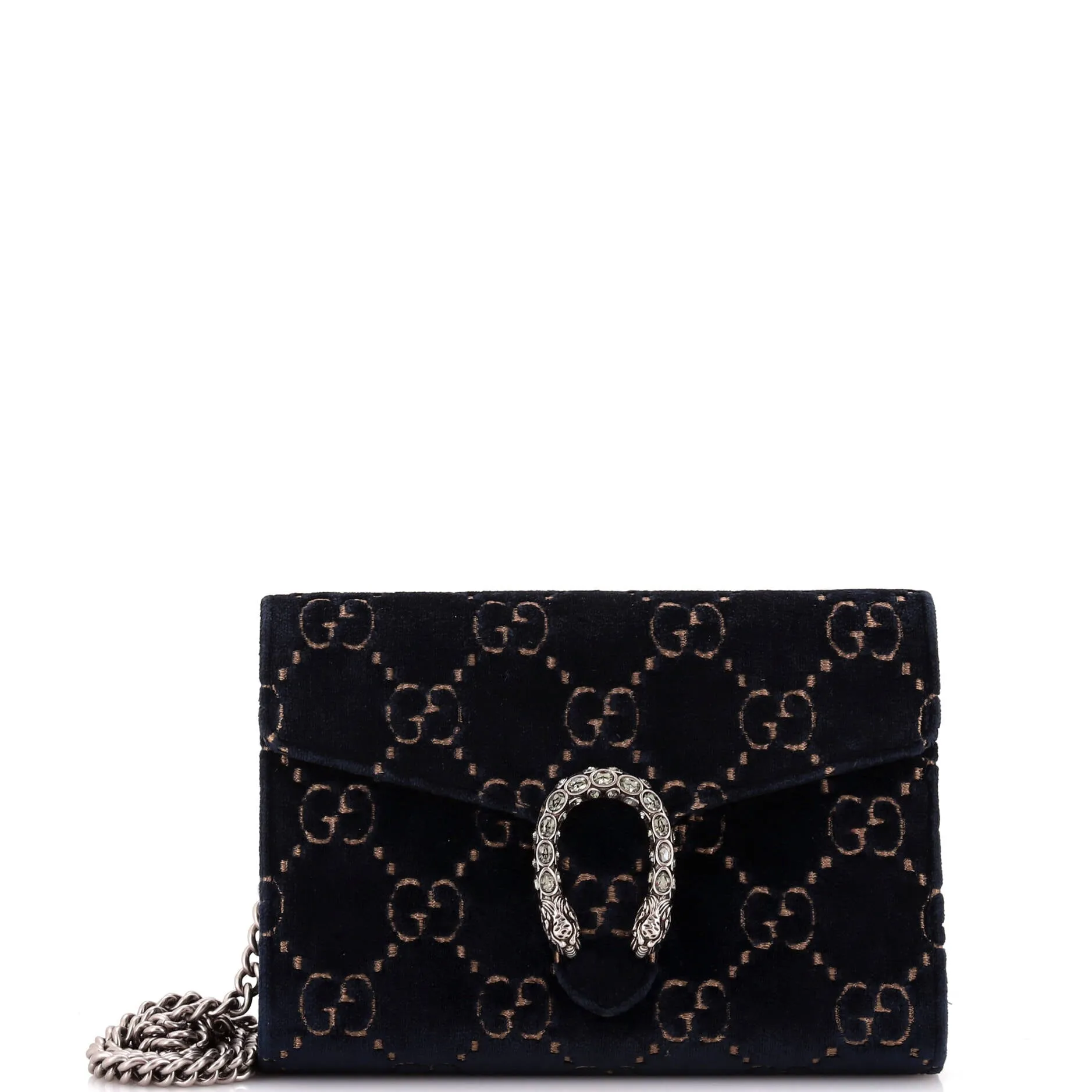 Dionysus Chain Wallet GG Velvet Small