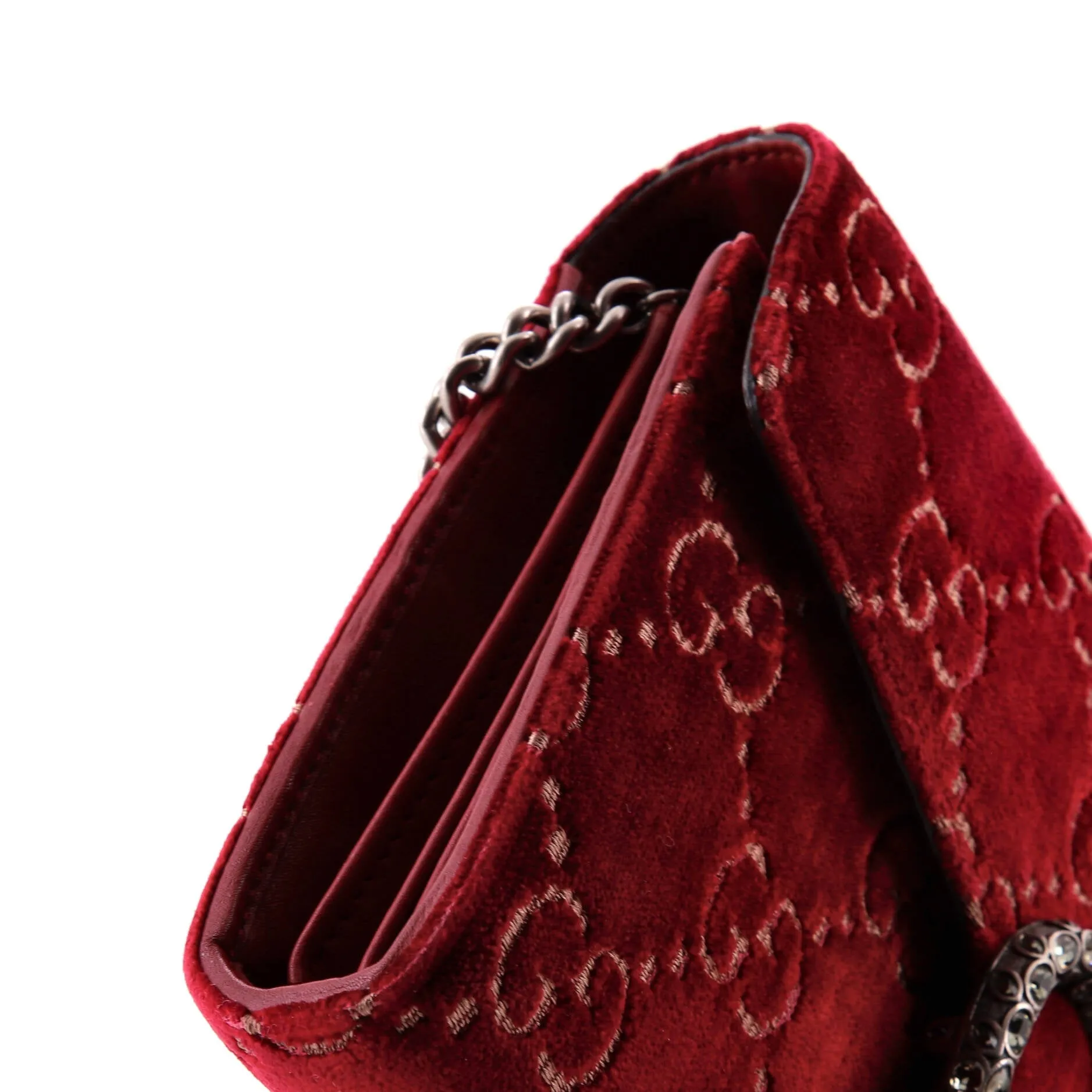 Dionysus Chain Wallet GG Velvet Small