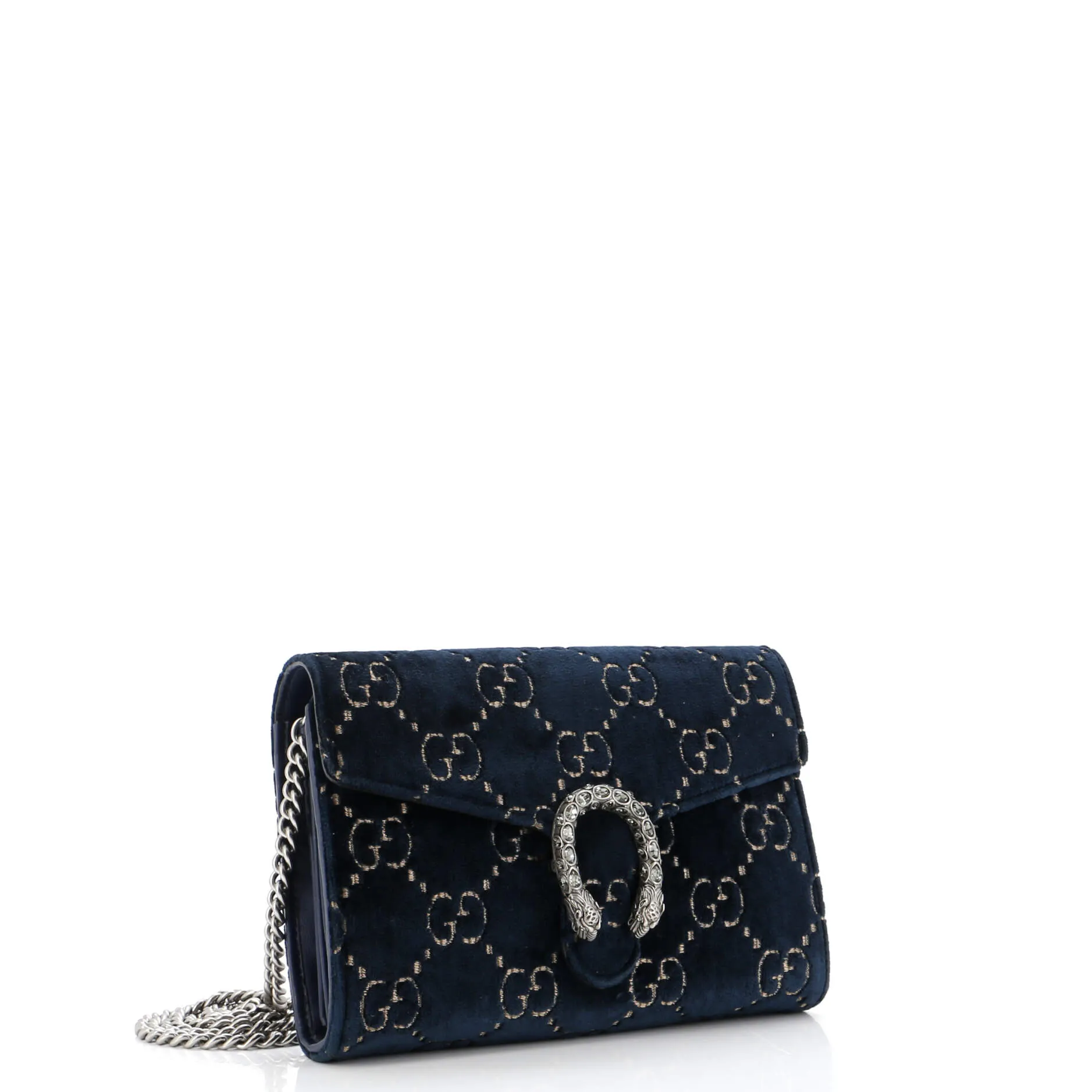 Dionysus Chain Wallet GG Velvet Small