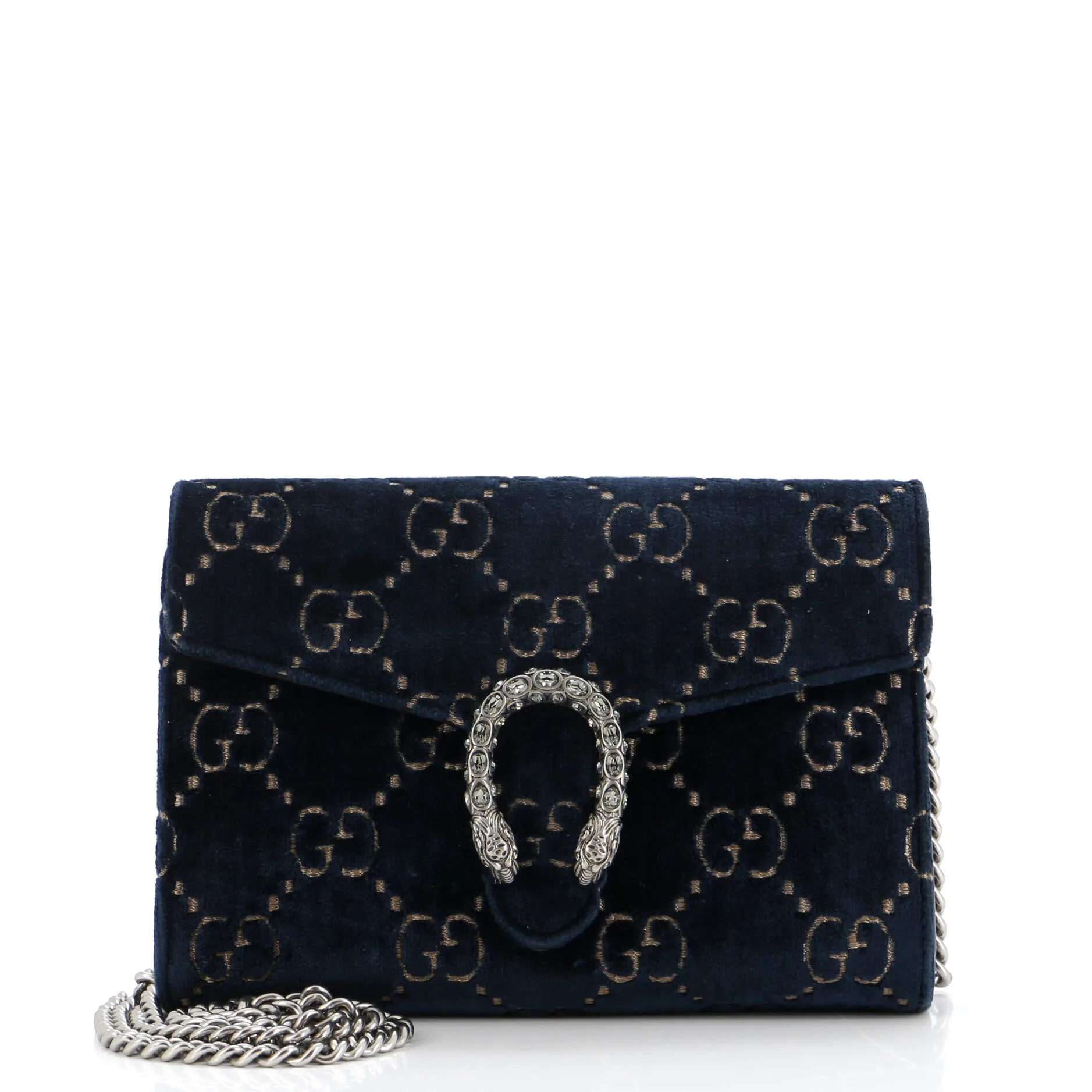 Dionysus Chain Wallet GG Velvet Small