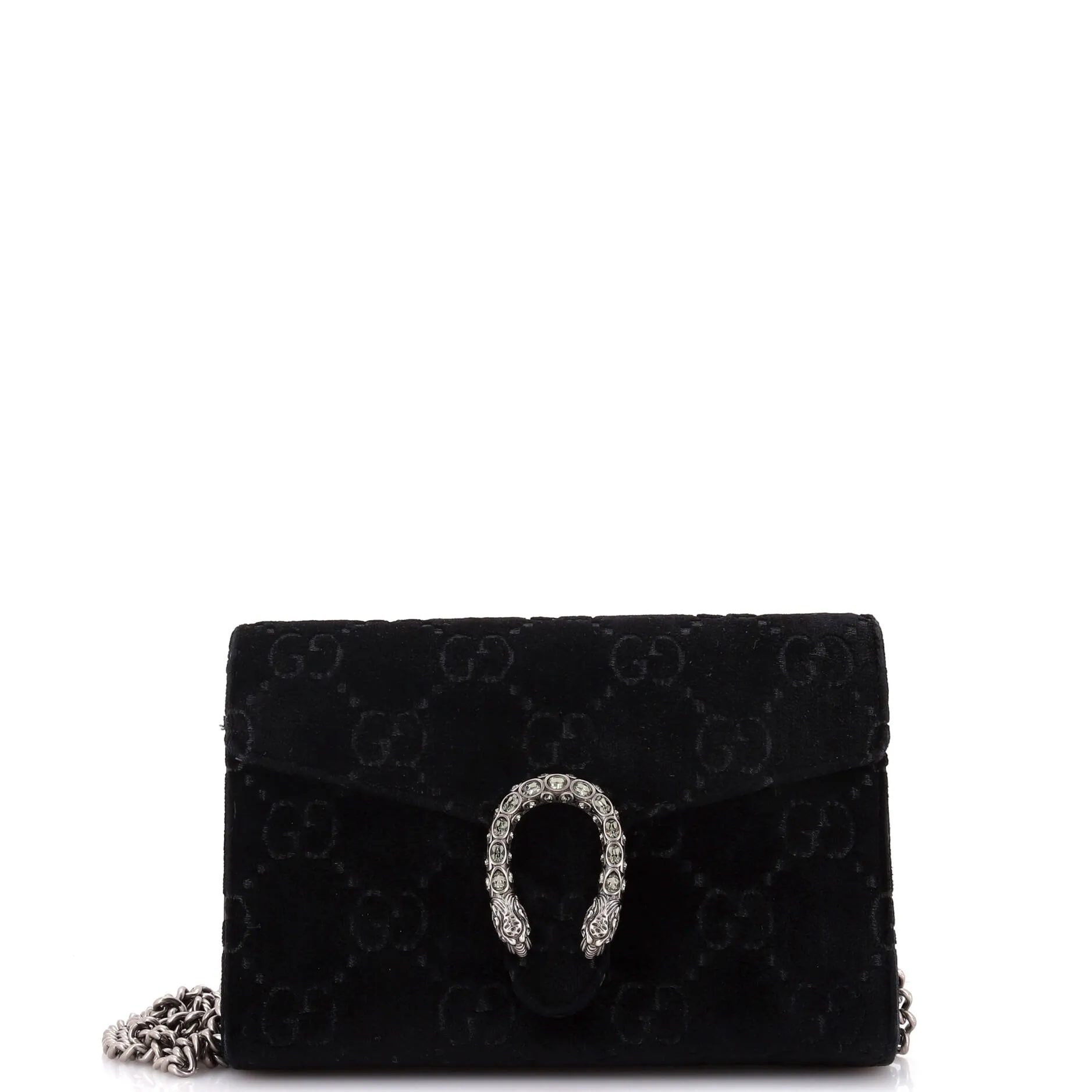 Dionysus Chain Wallet GG Velvet Small