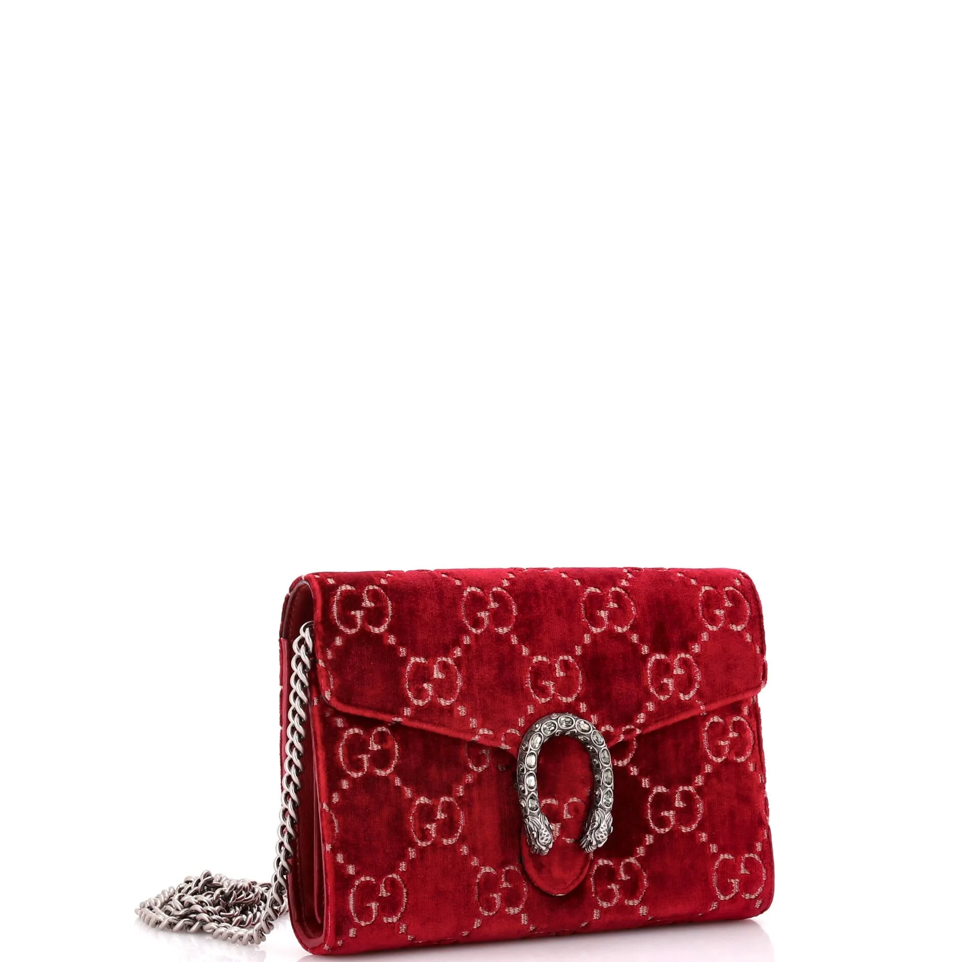 Dionysus Chain Wallet GG Velvet Small