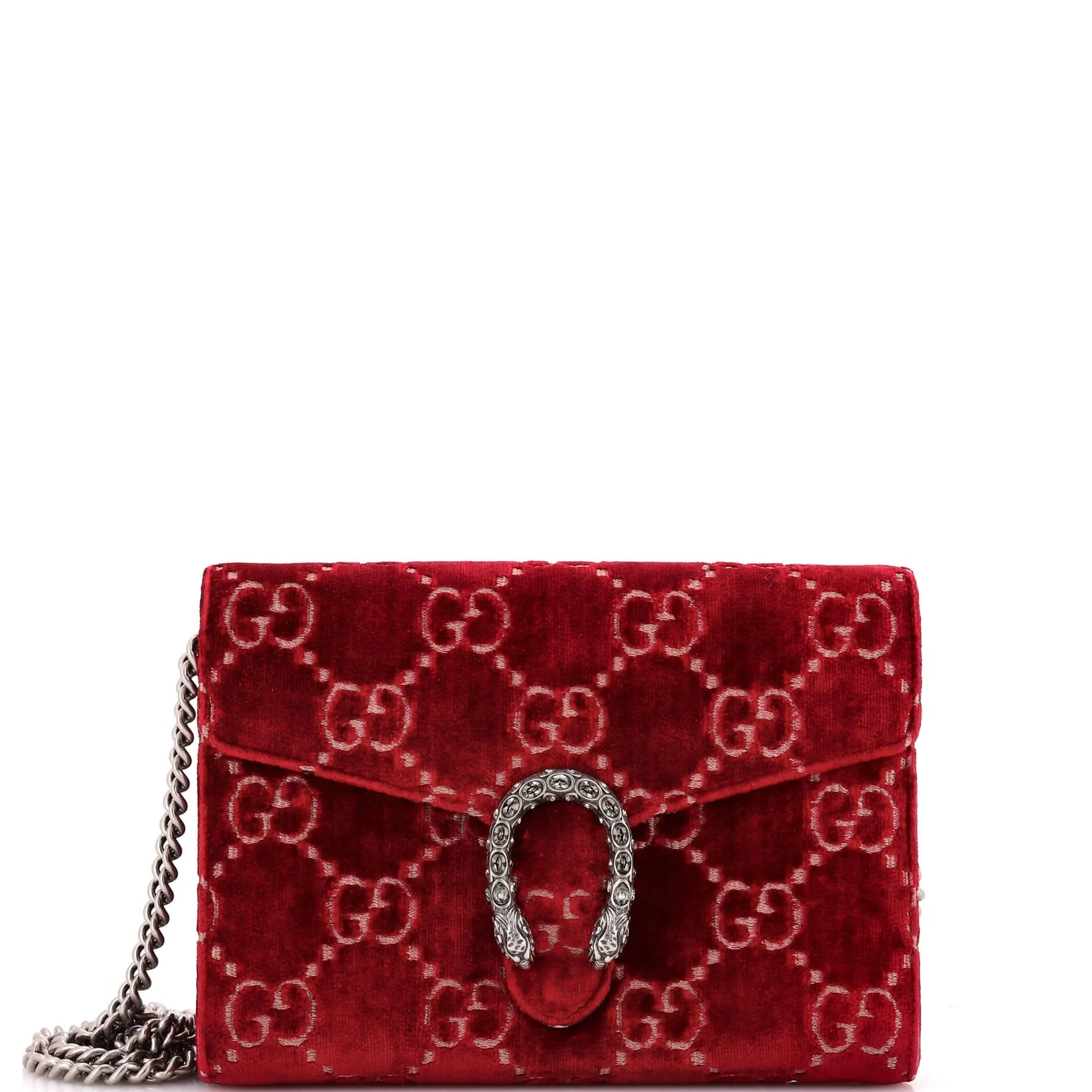 Dionysus Chain Wallet GG Velvet Small