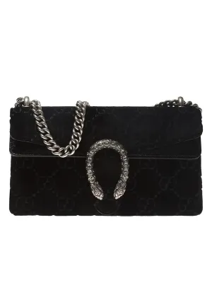 Dionysus GG Velvet Black Small Shoulder Bag