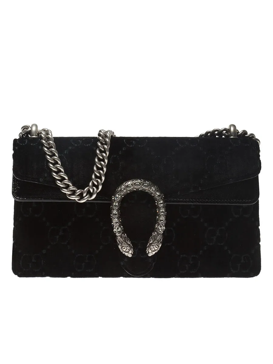 Dionysus GG Velvet Black Small Shoulder Bag
