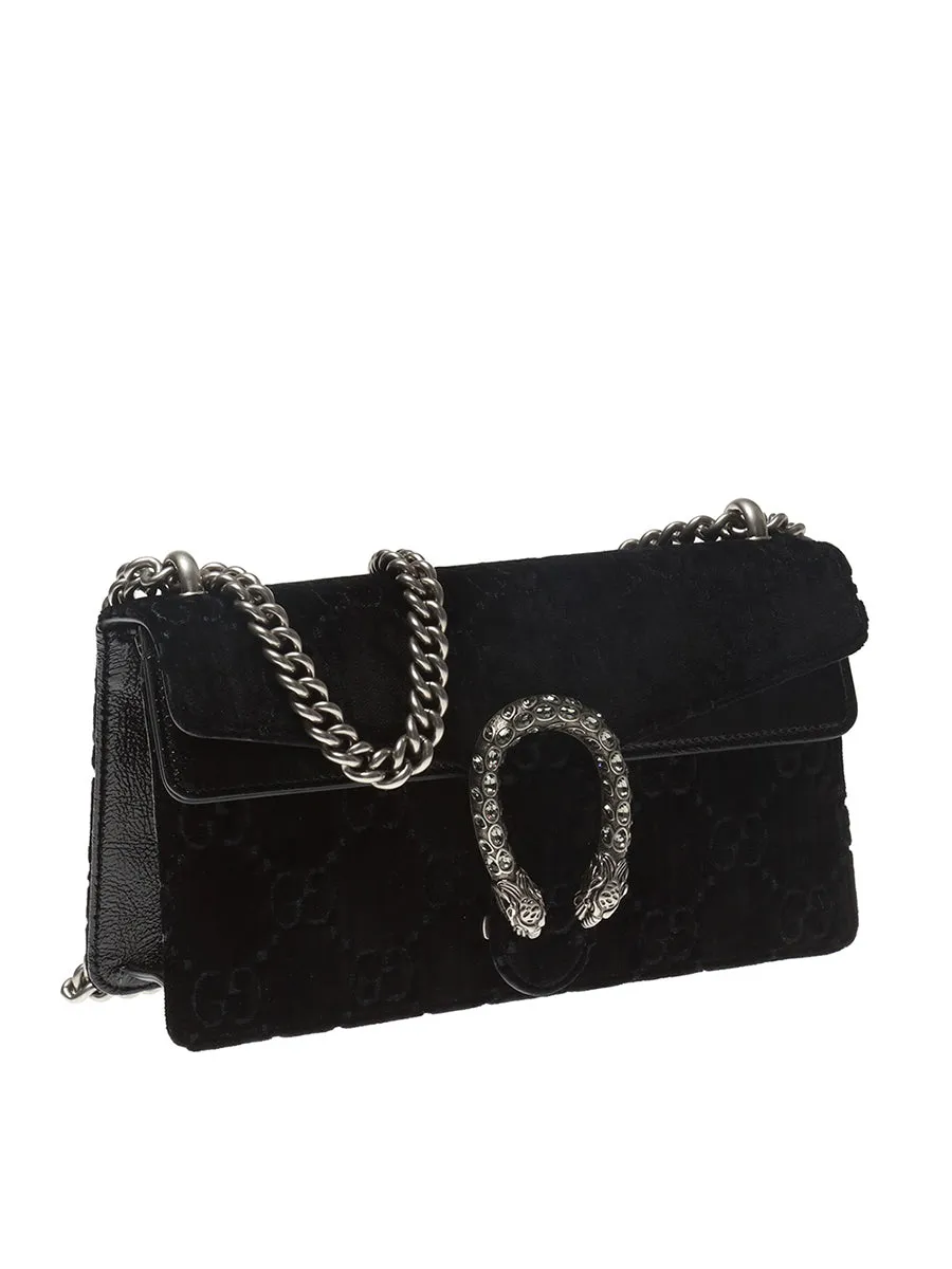 Dionysus GG Velvet Black Small Shoulder Bag