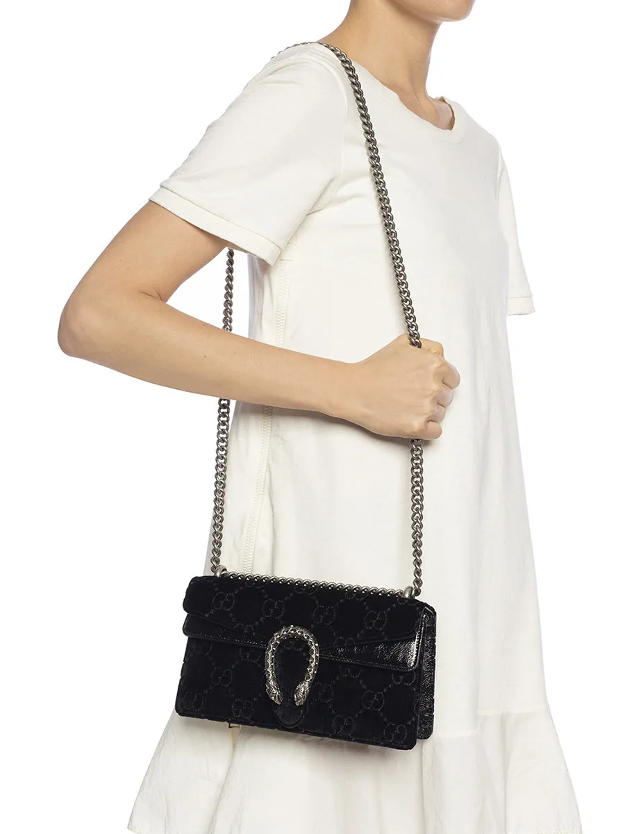 Dionysus GG Velvet Black Small Shoulder Bag