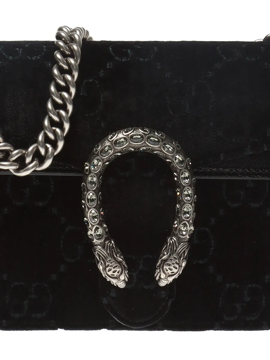 Dionysus GG Velvet Black Small Shoulder Bag