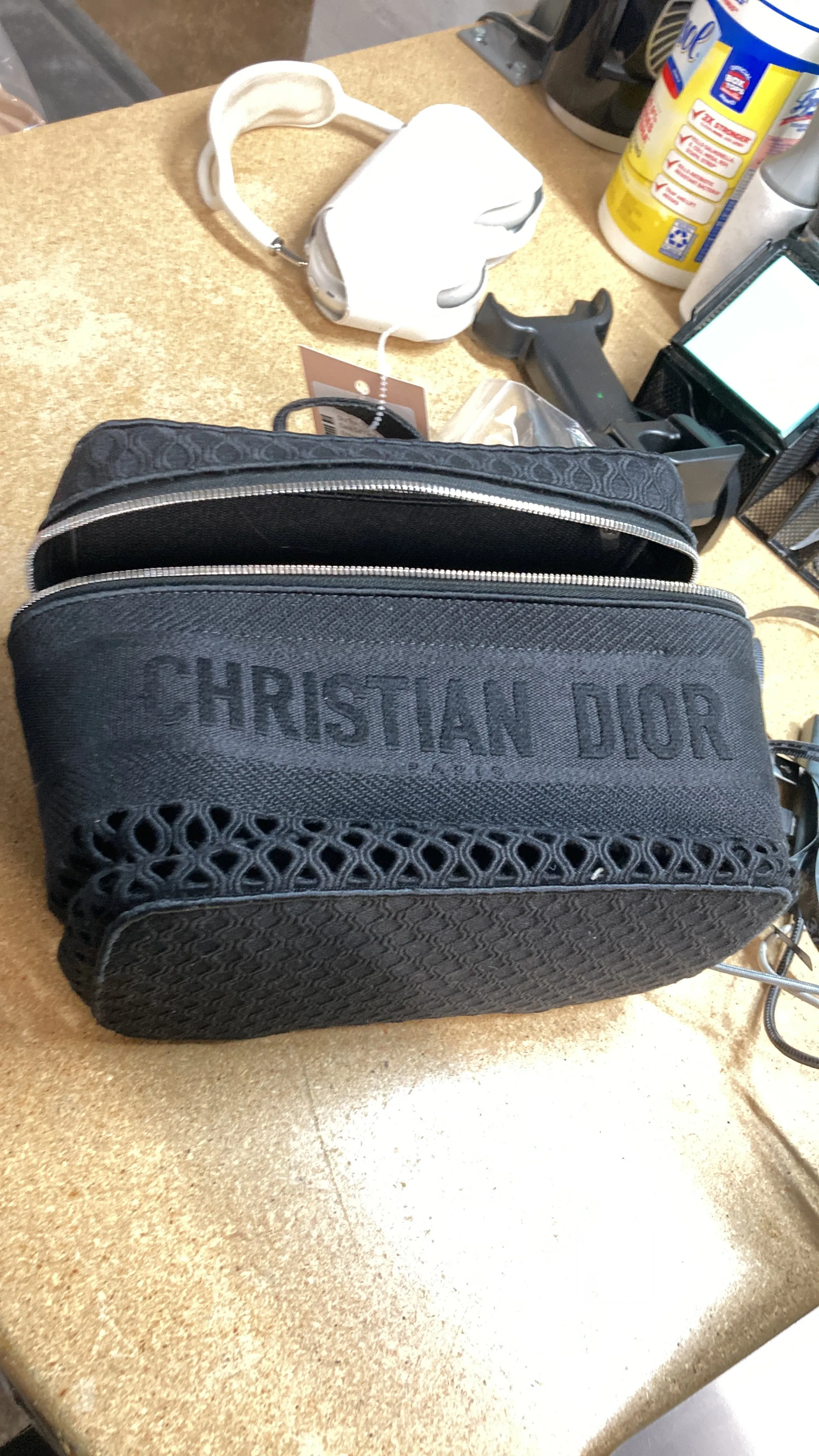 DiorTravel Vanity Case Embroidered Canvas with Mesh