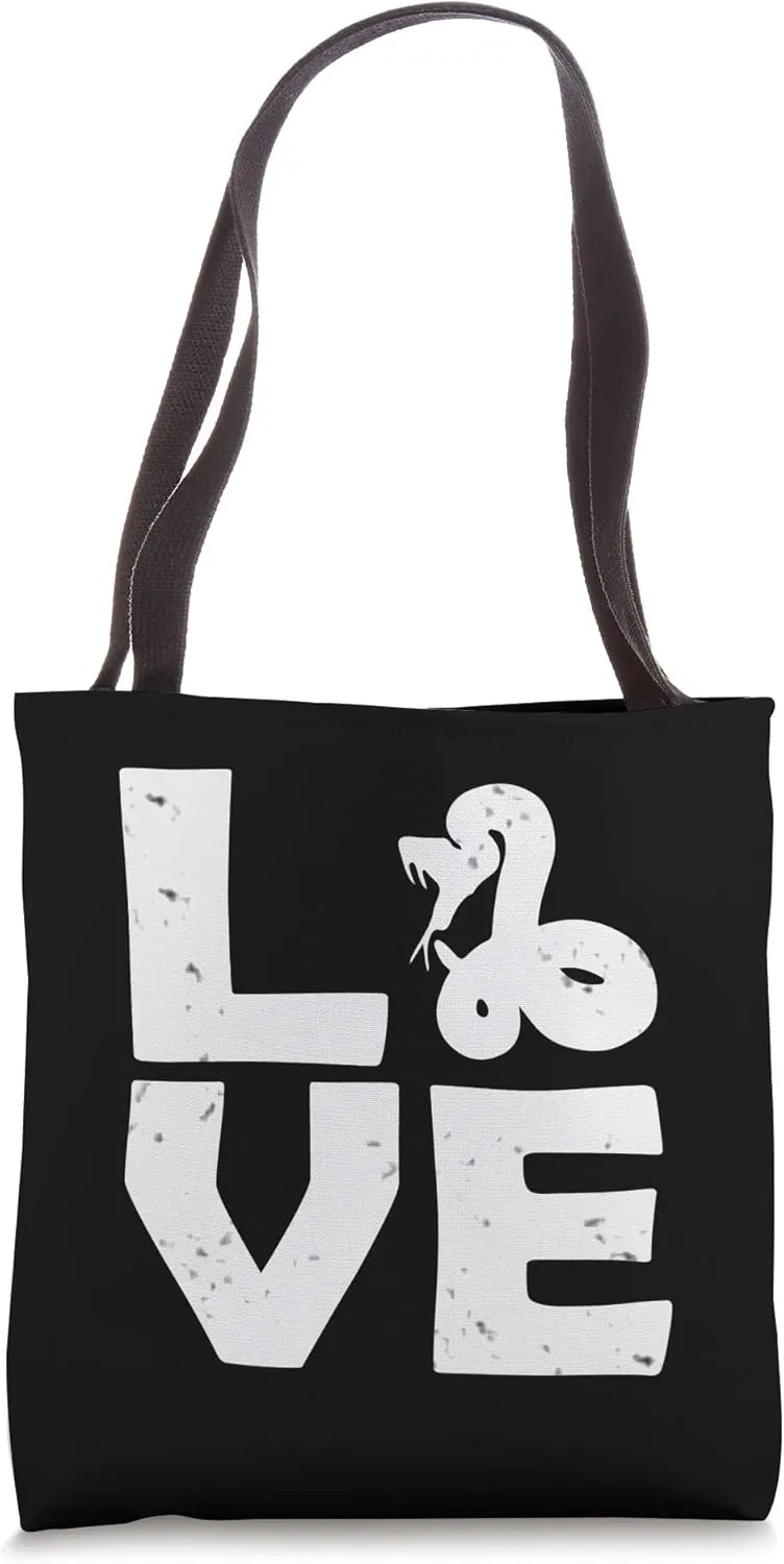 Distressed Biting Snake Love Reptile Poisonous Serpents Tote Bag
