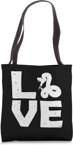 Distressed Biting Snake Love Reptile Poisonous Serpents Tote Bag