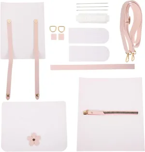 DIY Leather Bag Kit Craft PU Chain Bags DIY Small Crossbody Shoulder Bags Accessories White Shoulder Bag Making Kit for Craft PU Laminated Leathercraft