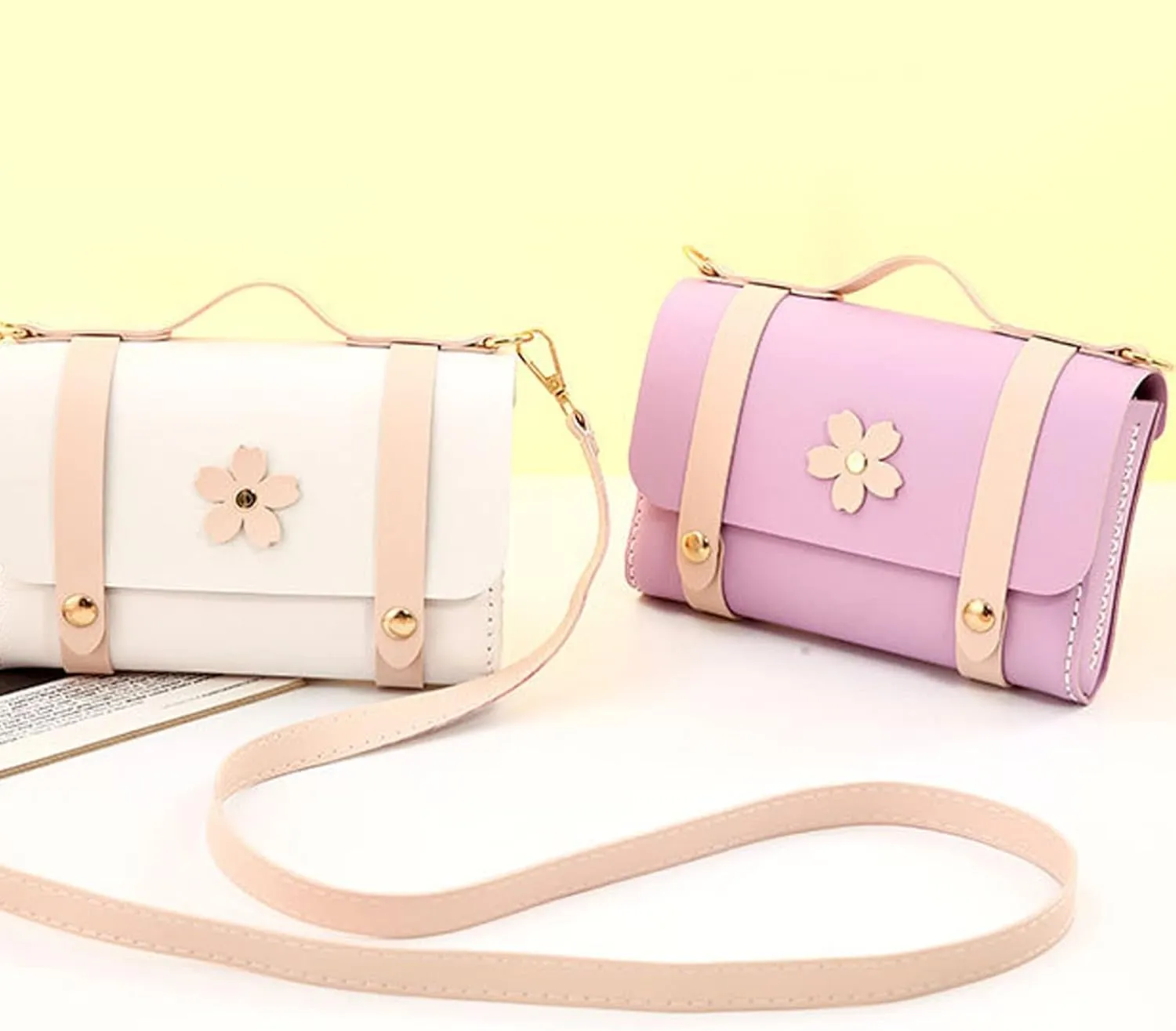 DIY Leather Bag Kit Craft PU Chain Bags DIY Small Crossbody Shoulder Bags Accessories White Shoulder Bag Making Kit for Craft PU Laminated Leathercraft