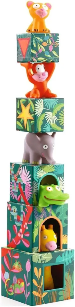 Djeco Maxi Topanijungle Nest and Stack Blocks Set, Model:DJ09101