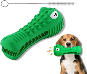 Dog Chew Toys for Aggressive Chewers: Alligator Toys for Large/Medium/Small Breed - Indestructible Toys - Toothbrush Rubber for Teeth Cleaning - Squeaky Sound for Dog Attraction