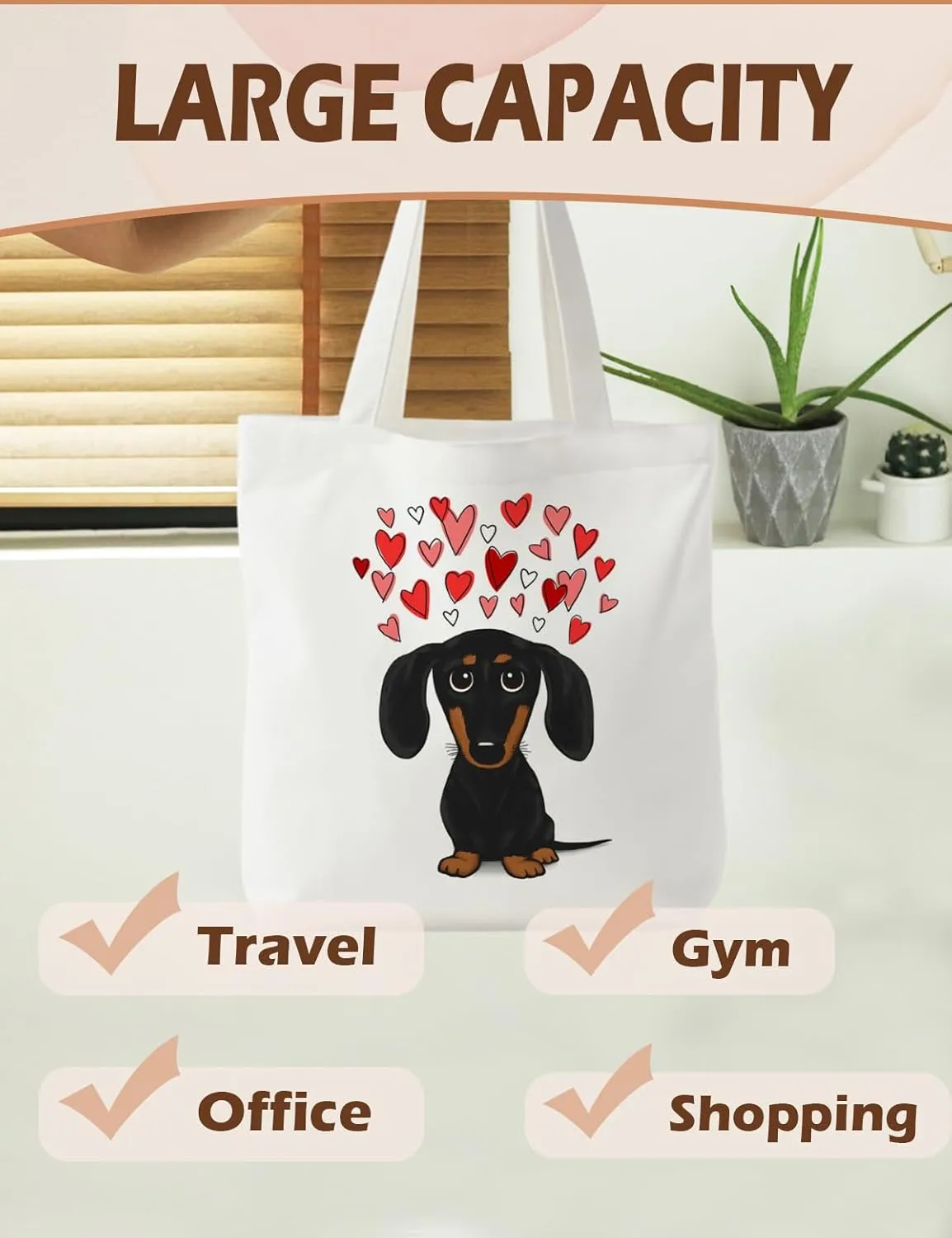 Dog Tote Bag, Dog Gifts for Women, Dog Dog Gifts Canvas Tote Bags for Women
