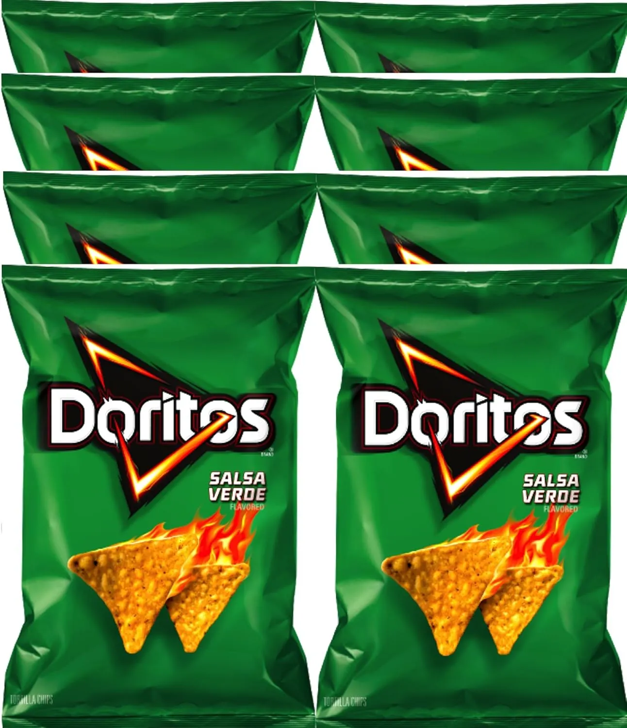 Doritos Salsa Verde Flavored Tortilla Chips 9.75 oz Bags (8)