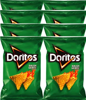 Doritos Salsa Verde Flavored Tortilla Chips 9.75 oz Bags (8)