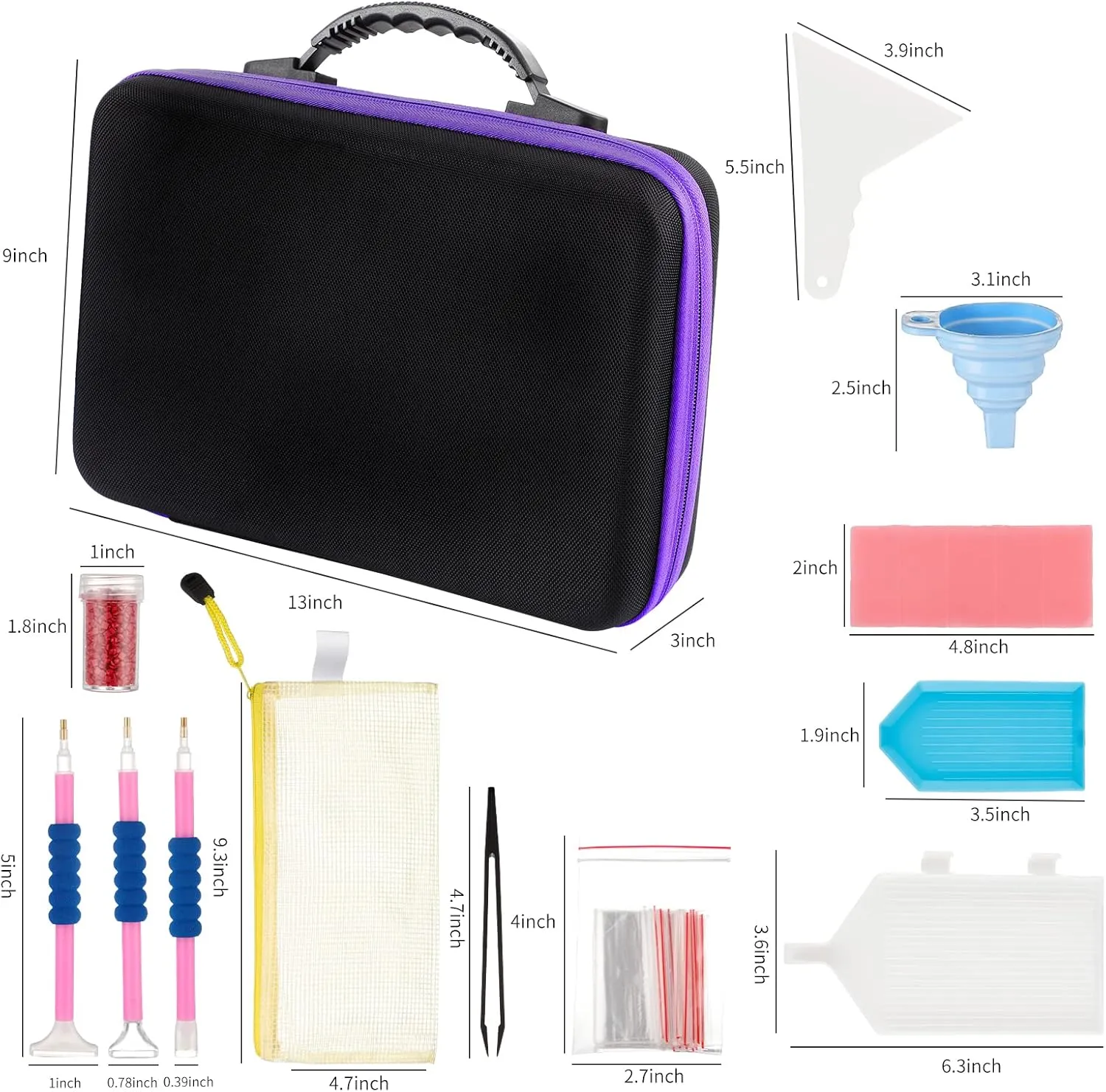 Douorgan Diamond Painting Storage Containers 60 Slots Accessories and Tools Portable Diamond Painting Organizer Shockproof Diamond Art Storage Case Jewelry Beads Storage Box