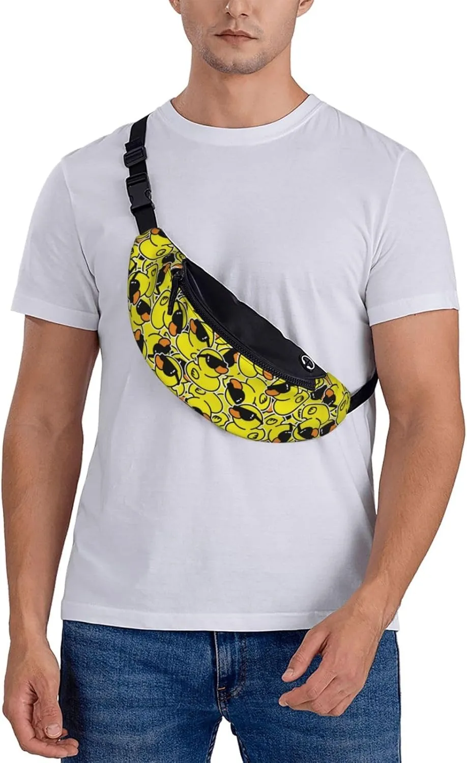 Duck sunglasses cool animal funny Fashion casual fanny pack waist bag men women adjustable belt waist bag for travel hiking cycling running festival carnival