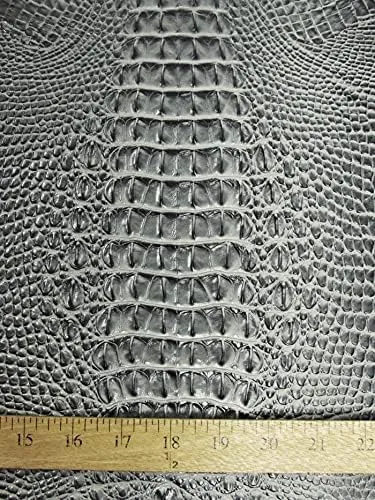DuroLast™ Hydra Gator 3D Embossed Vinyl Fabric Sold by The Yard 2 Tone 3D Crocodile DIY Upholstery Accessories Apparel (Viper Green)