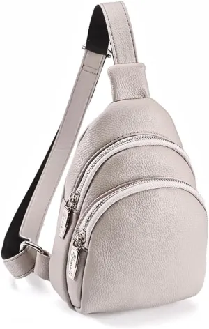 DYJ Sling Bag for Women,Lightweight Shoulder Chest Multi-Pocket Pack Bag, Leather Travel Purse and Gifts