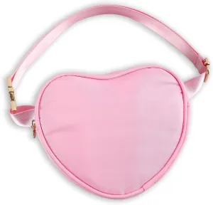 DYSHAYEN Heart Shaped Fanny Pack for Women,Nylon Mini Fashion Waist Pack CrossBody Everywhere Belt Bag （Pink）