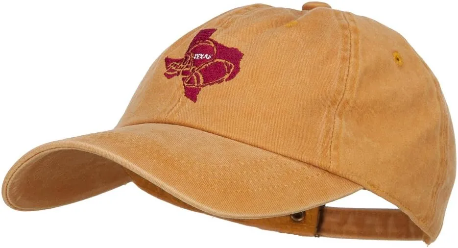 e4Hats.com Texas Football State Map Embroidered Unstructured Cap