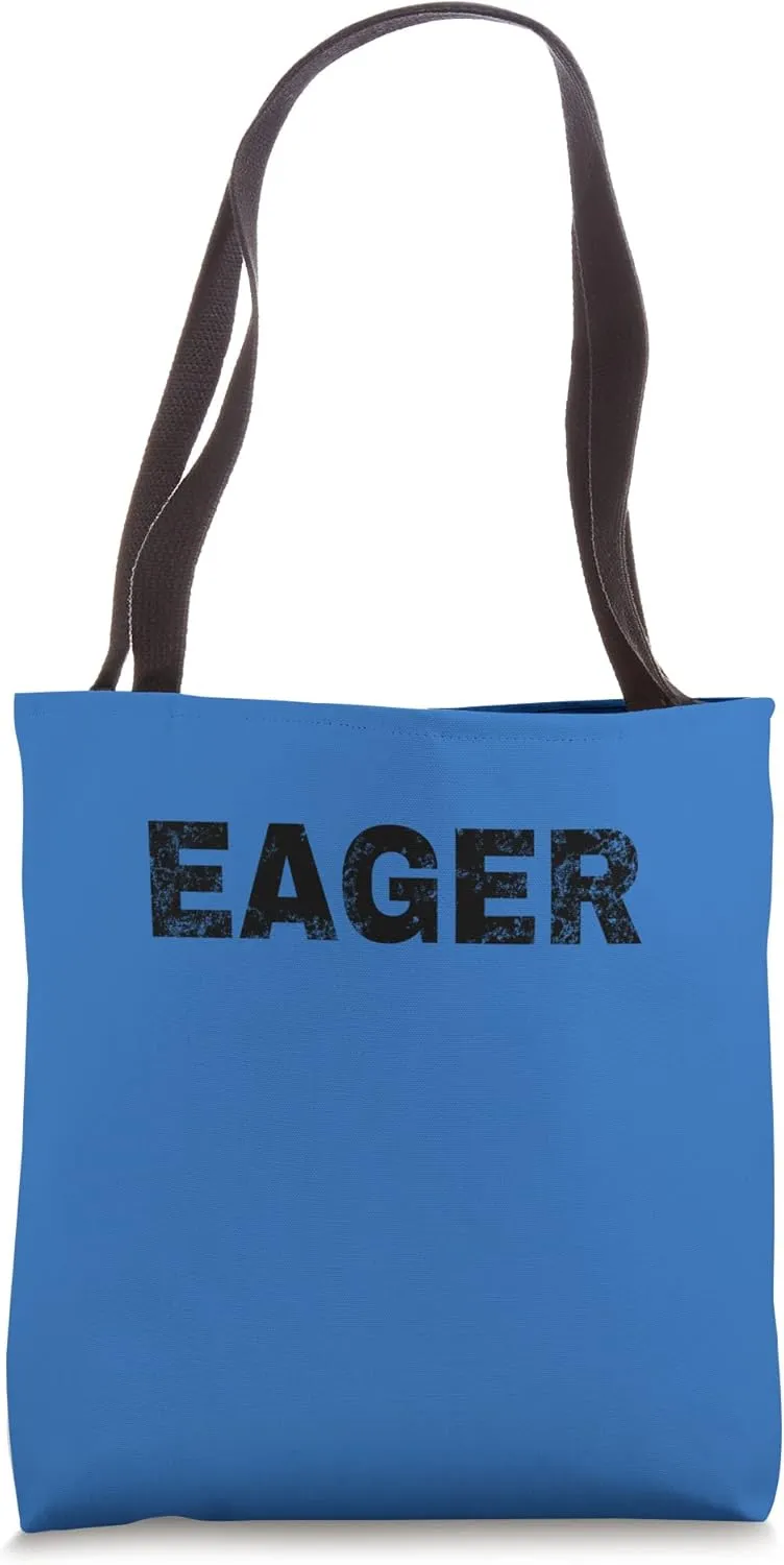 Eager Vintage Mood Emotion Black Text Apparel Tote Bag