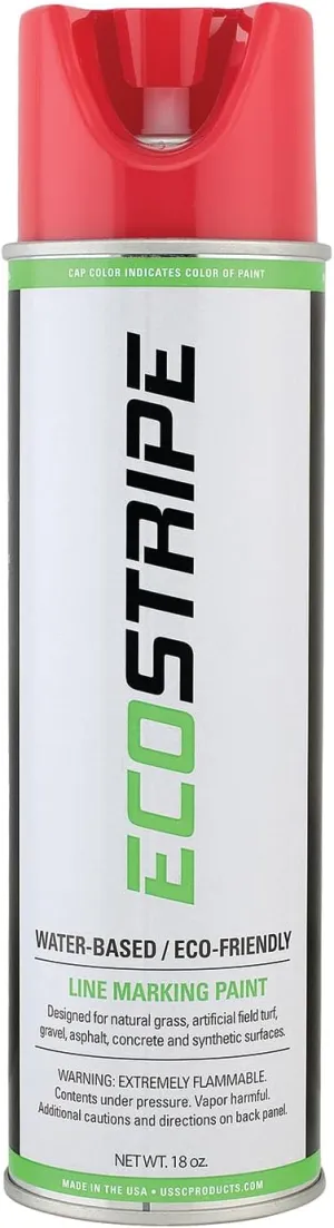 EcoStripe Water-Based Inverted (Upside Down) Athletic Field/Utility Marking Paint (18oz Cans, 12 Cans per Case) (Red)
