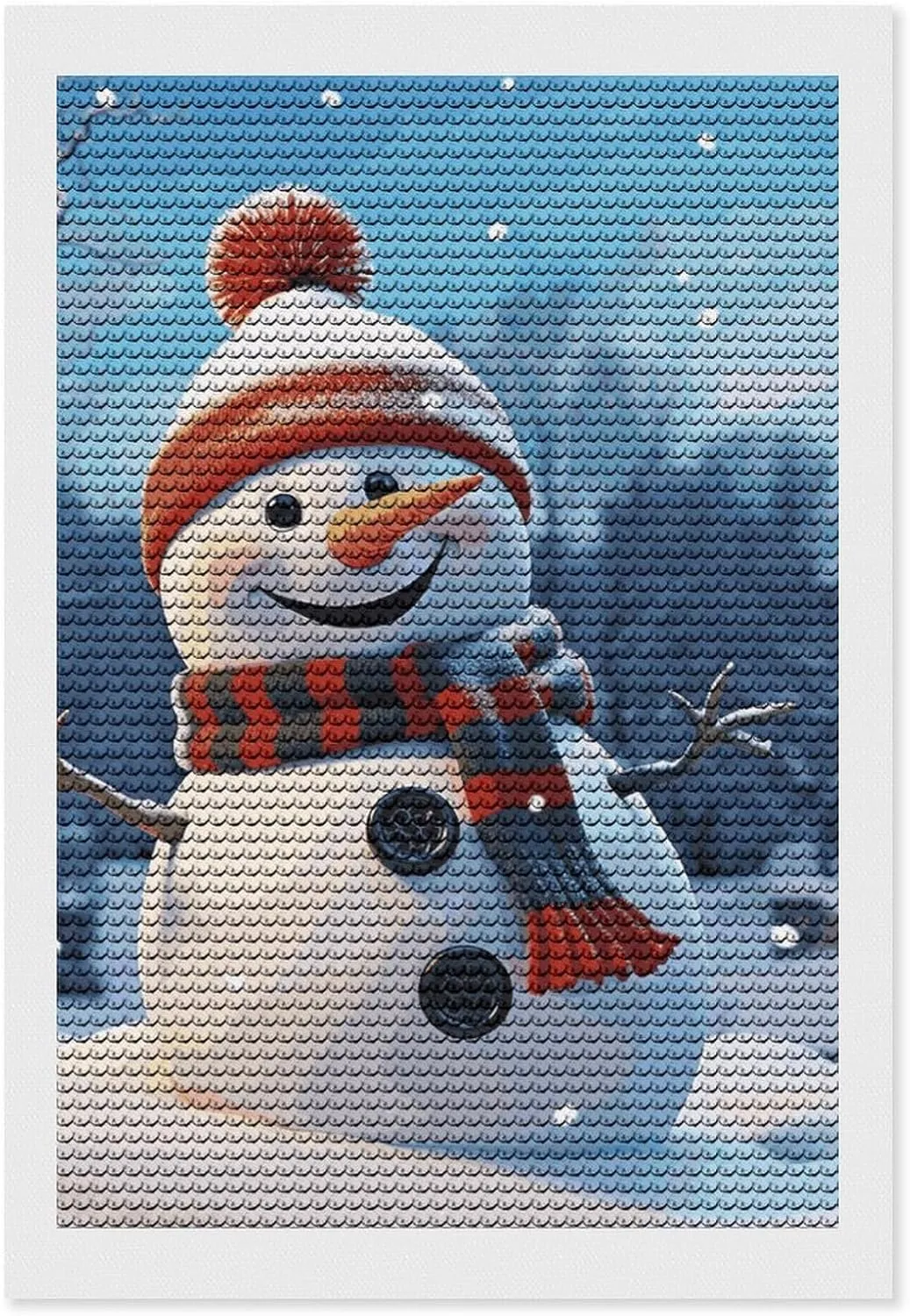 EKYOSHCZ Diamond Painting Kits for Adults DIY Full Drill Diamond Art Kits for Beginners Happy Snowman Round Drill Paint with Diamond Pictures Gem Art for Home Wall Decor 8"x12"