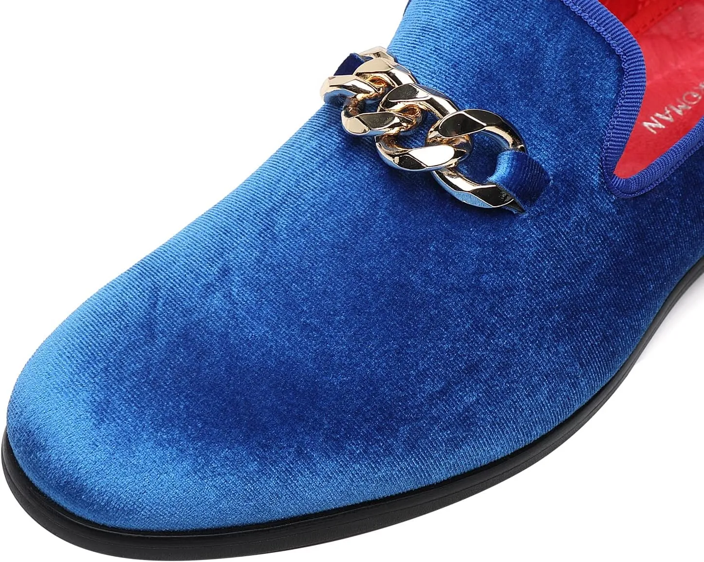 ELANROMAN Men's Loafers Gold Buckle Fashion Handmade Wedding Party Prom Shoes