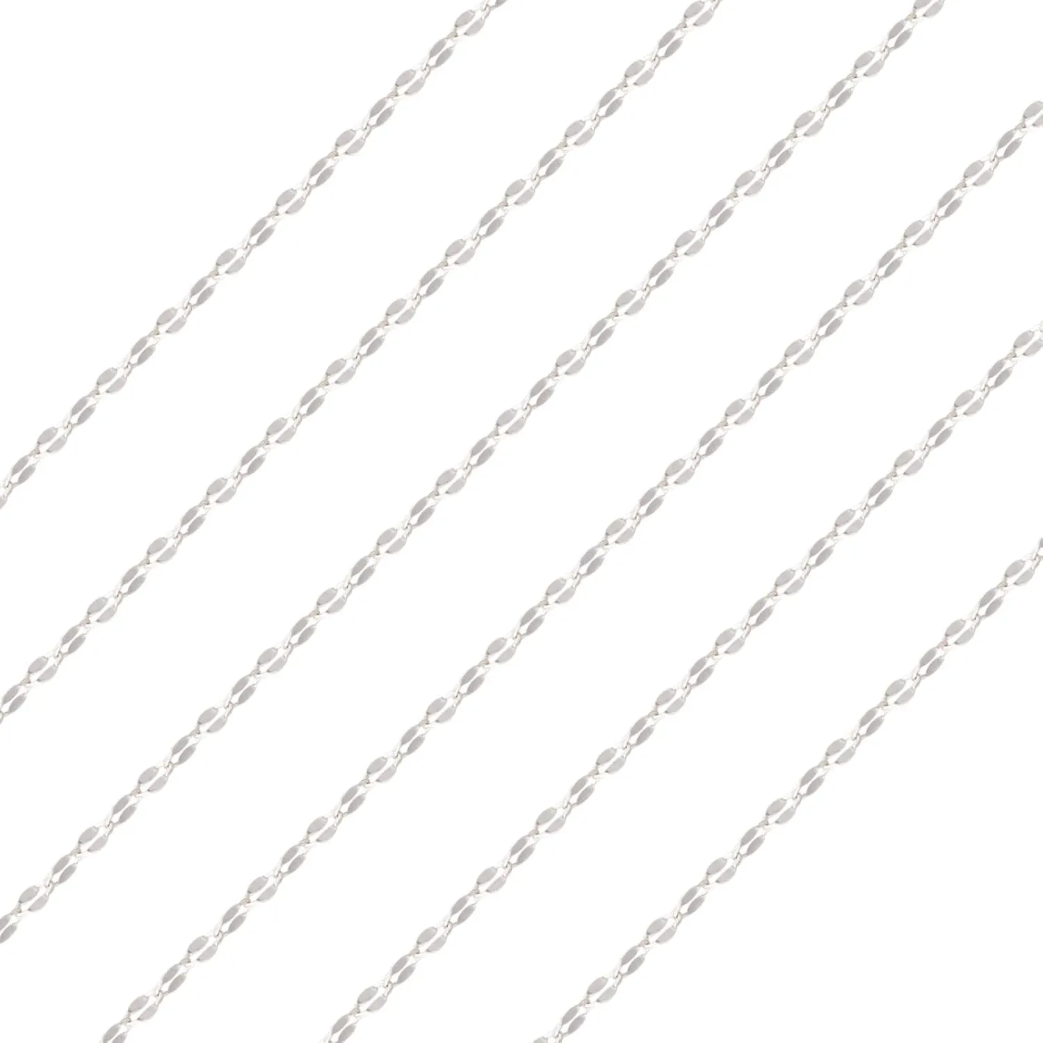 Elecrelive Sterling Silver Dapped Chains 3.28 Feet Permanent Jewelry Chains 2mm Fine Necklace Chains with Jewelry Cleaning Cloth Velvet Storage Bag for Men Women Jewelry Chain DIY Making