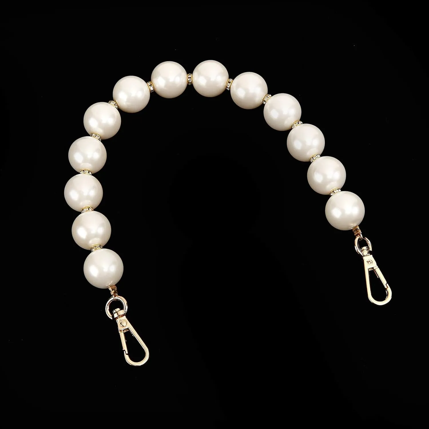 Elegant Bead Pearl Handle Strap Chain Charms Accessory for Women Handbag,Purse,Clutch