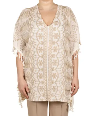 Embroidered Floral Cape
