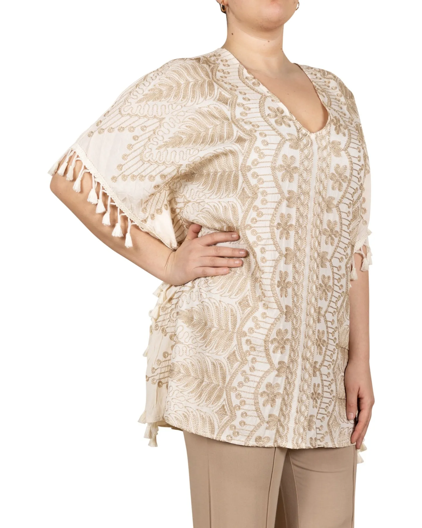 Embroidered Floral Cape